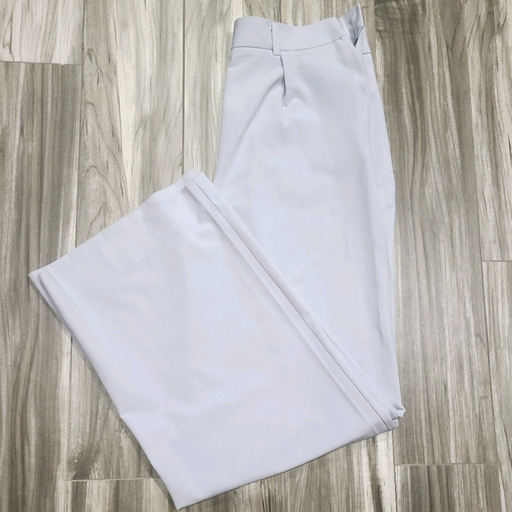 Light Blue Wide Leg High Waisted Pants